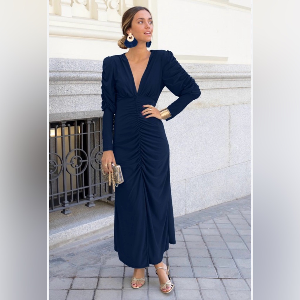 Elegant Navy Blue Maxi Dress